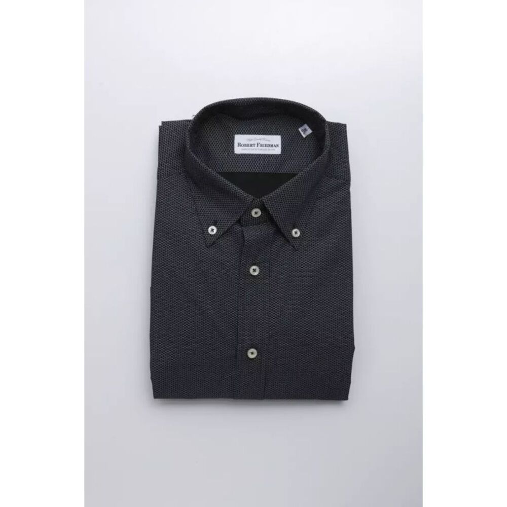 Robert Friedman Black Cotton Men Men's Shirt